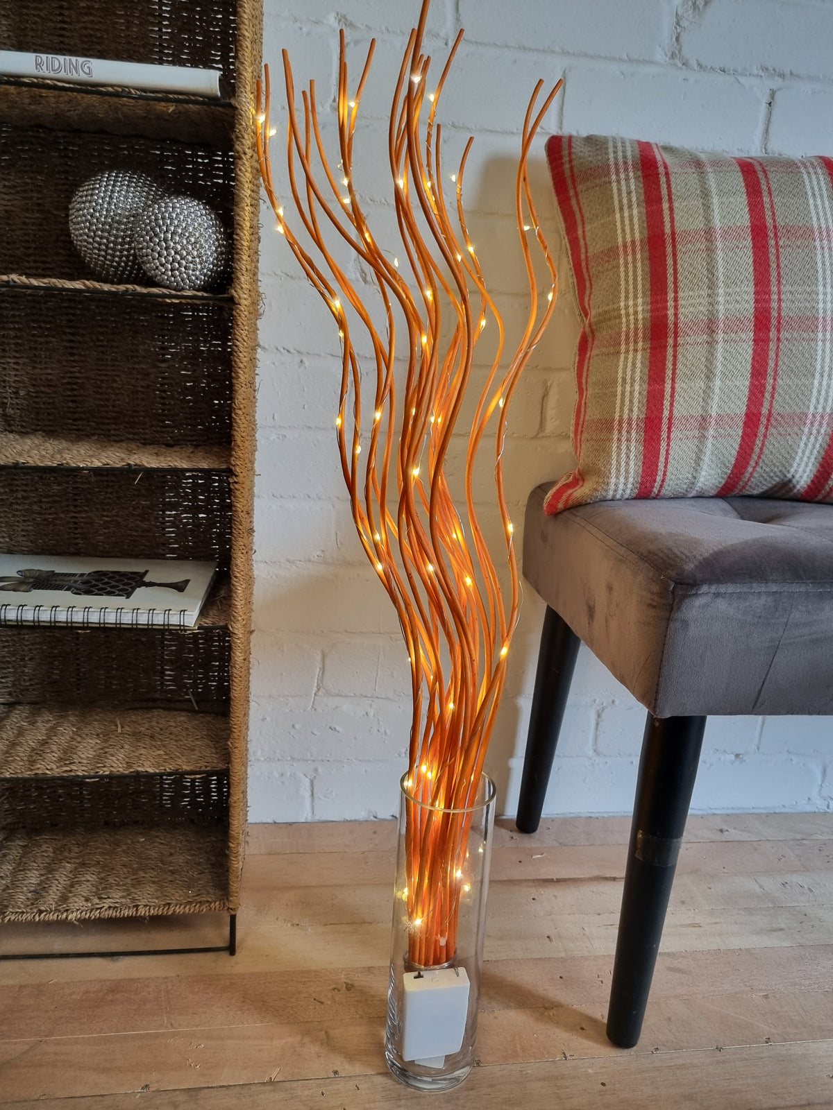 Spiral Willow Twig Branch Lights – 85cm Decorative 80 LED Table Light Twigs for Vase Display