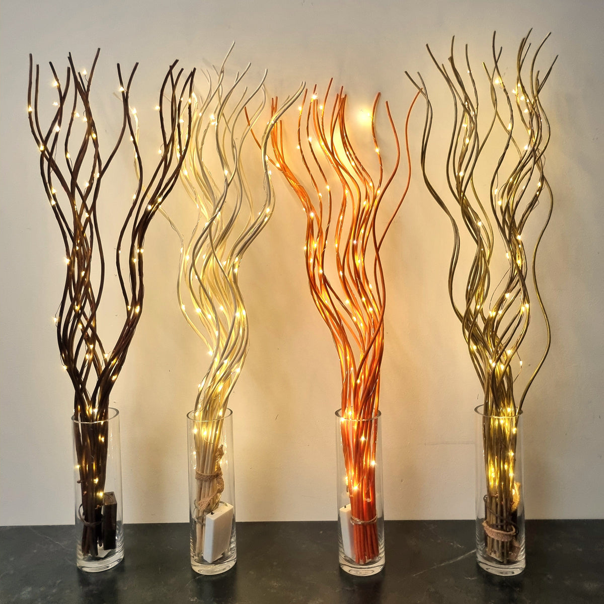 Spiral Willow Twig Branch Lights – 85cm Decorative 80 LED Table Light Twigs for Vase Display