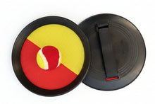 Load image into Gallery viewer, Colorful frisbee with a black strap on a white background
