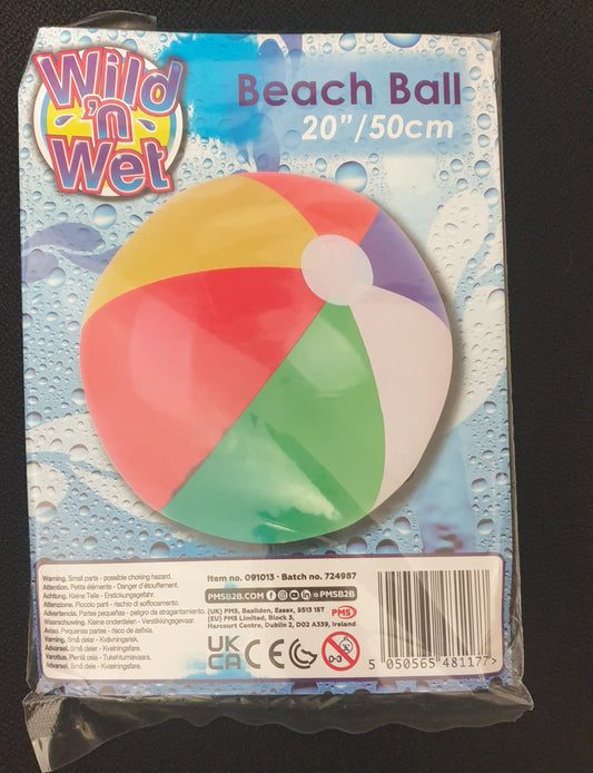 Inflatable Beach Ball With Colourful Design 20"
