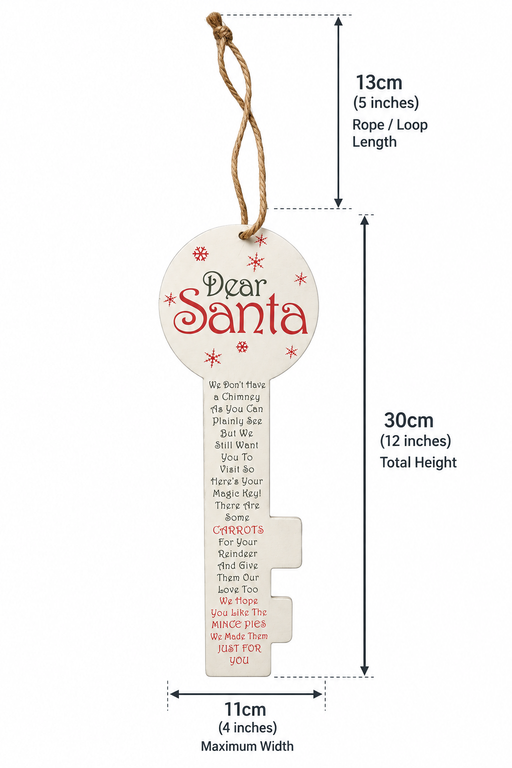 Christmas Magic Large Wooden Santa Key Sign For Homes With No Chimney