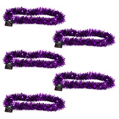Metallic Purple Tinsel – 2 Metre Long 10cm Wide 6 Ply – Christmas Tree, Fireplace & Party Decoration – 1, 5 or 10 Pack