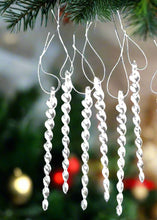 Load image into Gallery viewer, Iridescent Shimmer Icicles Hanging Christmas Decoration Xmas Tree Pendants pack of 6
