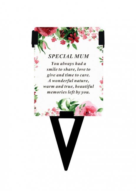 Mum Laminated Memorial Funeral Grave Card With Special Message