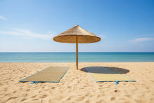 Load image into Gallery viewer, Natural Straw Beach Mat, Easy Roll up Beach or Camping Rug for Sunbathing, Picnics and more 175cm by 60cm

