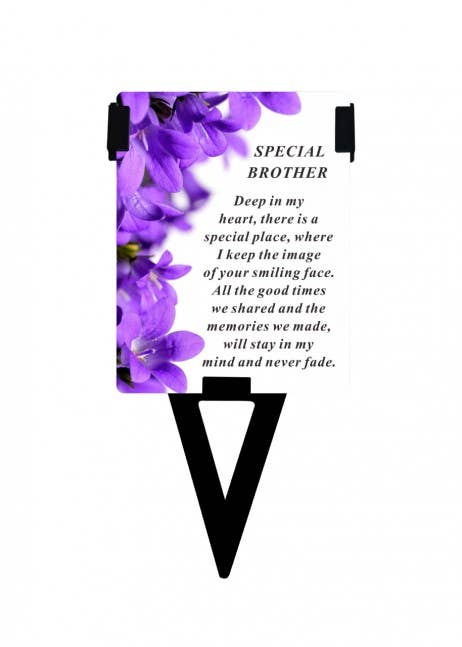 Brother Laminated Memorial Funeral Grave Card With Special Message