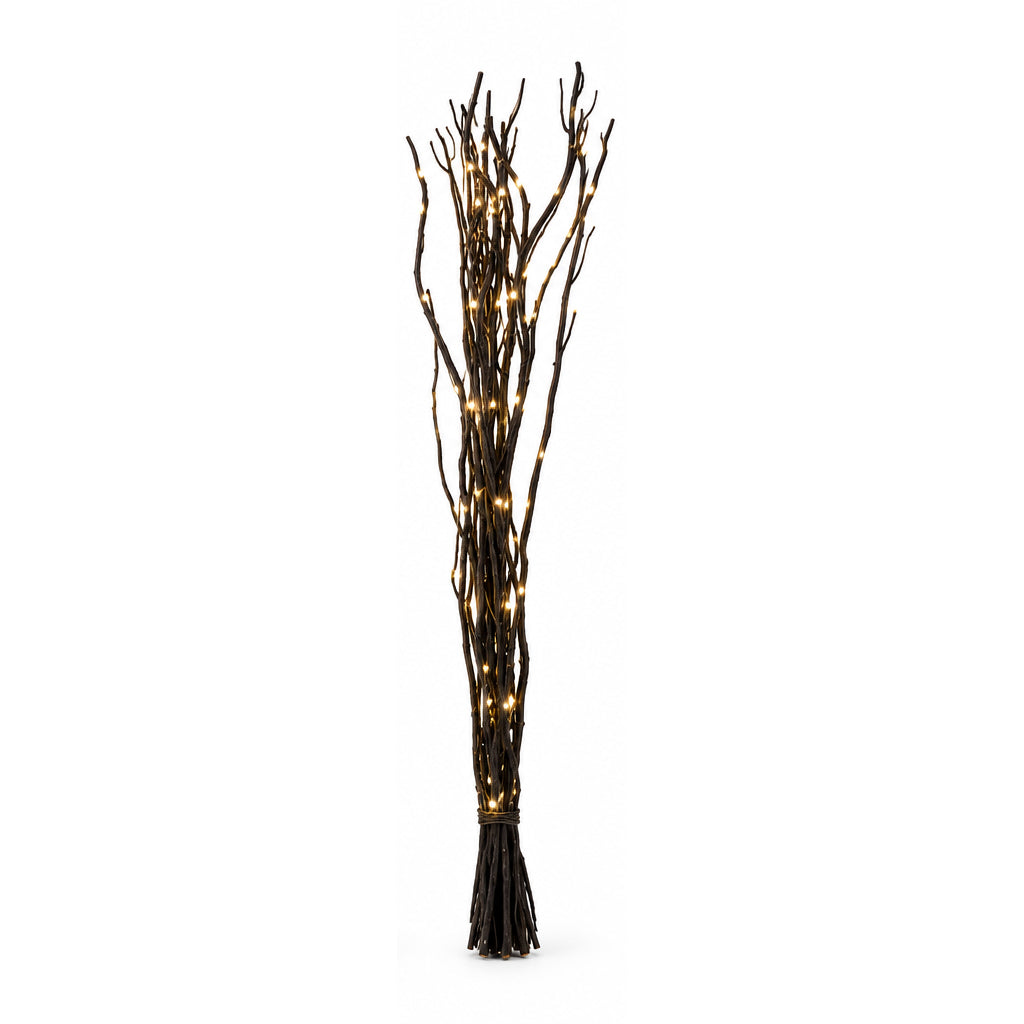 black led willow twig bunch on a white background