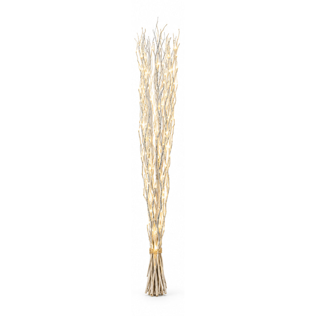 cream led willow twig lights on a white background