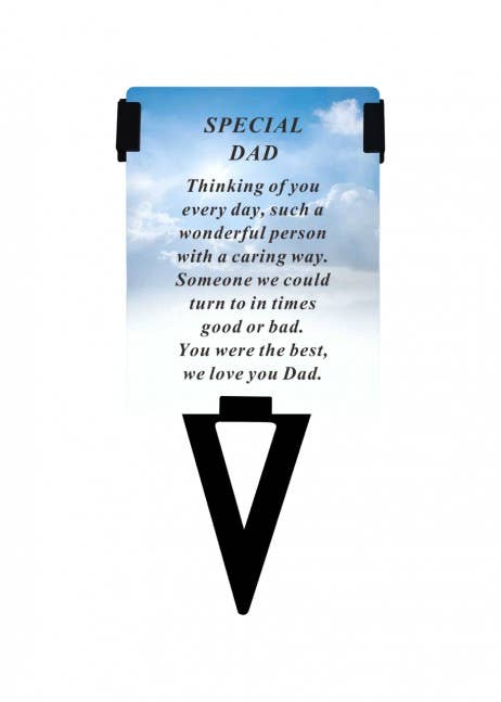 Dad Laminated Memorial Funeral Grave Card With Special Message