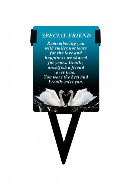 Friend Laminated Memorial Funeral Grave Card With Special Message