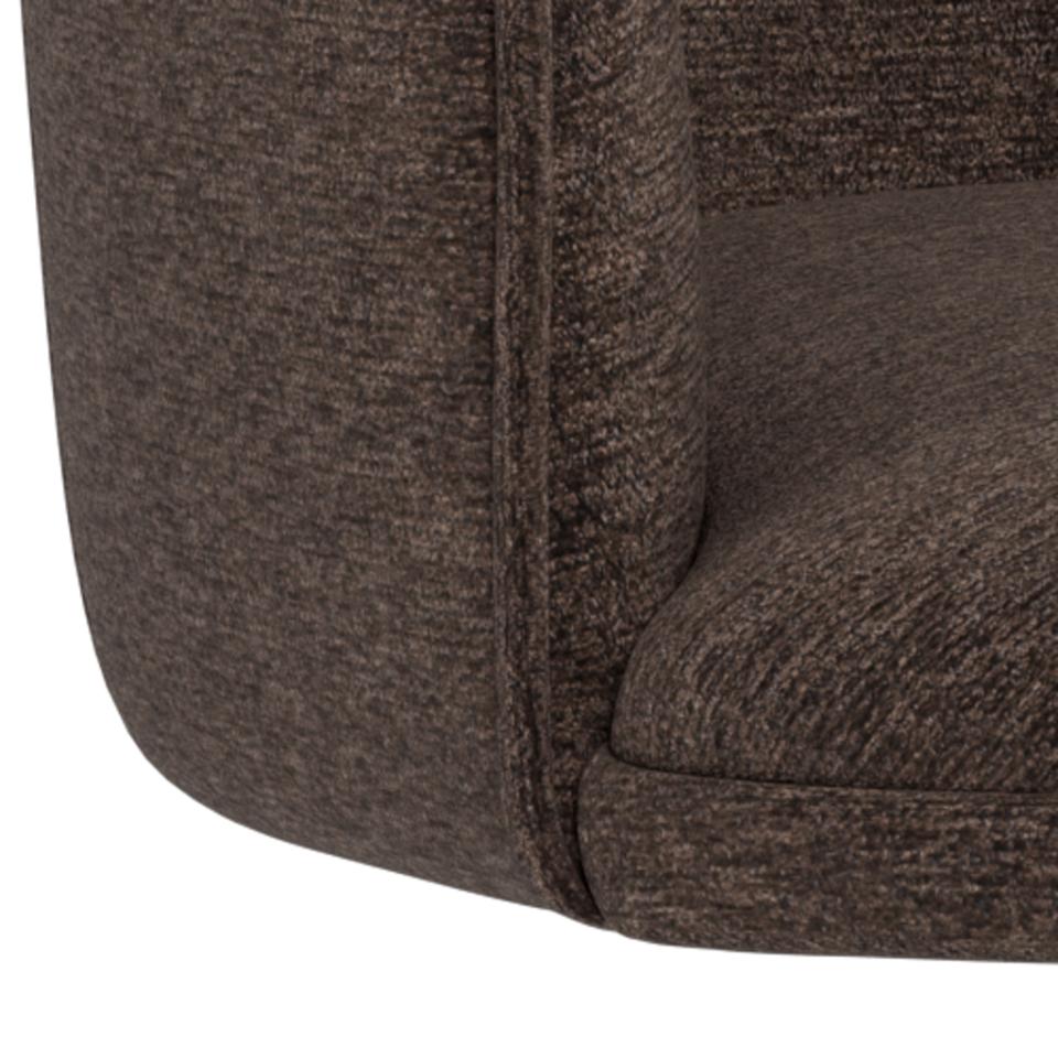 Close-up of a brown textured Adia chair by Homestreet with armrest on a white background
