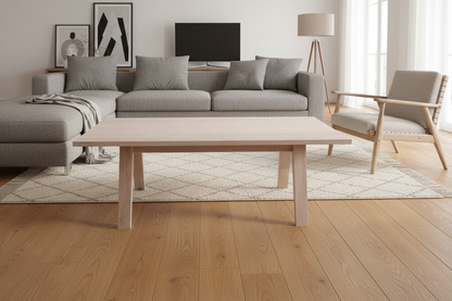A-Line Grande Wooden Coffee Table In White Oiled Oak Spacious 130x70cm