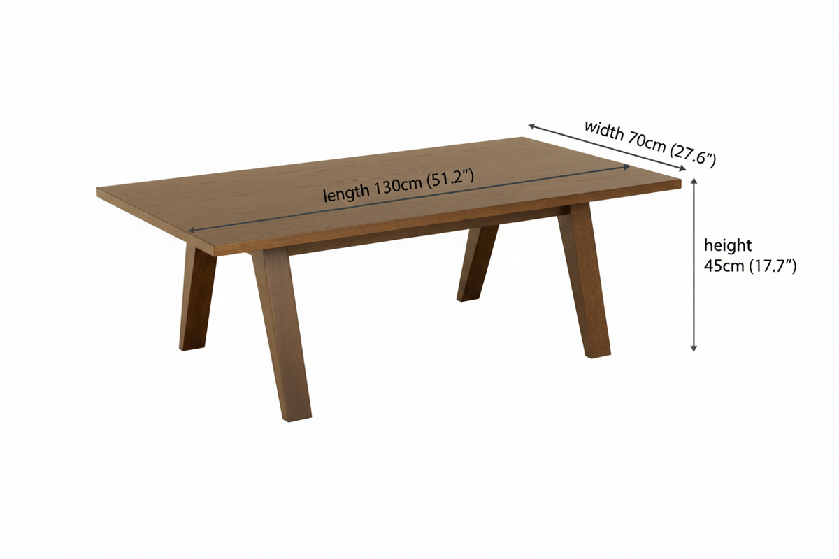 A-Line Grande Wooden Coffee Table In Brown Smoked Oak Spacious 130x70cm