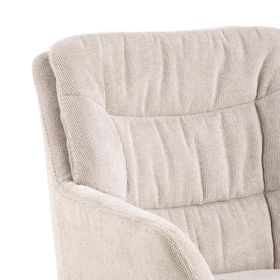 Alonso Caso Fabric Swivel Dining Chair With Armrests Pocket Springs And Metal Legs, Set Of 2
