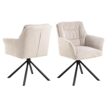 Load image into Gallery viewer, Alonso Caso Fabric Swivel Dining Chair With Armrests Pocket Springs And Metal Legs, Set Of 2
