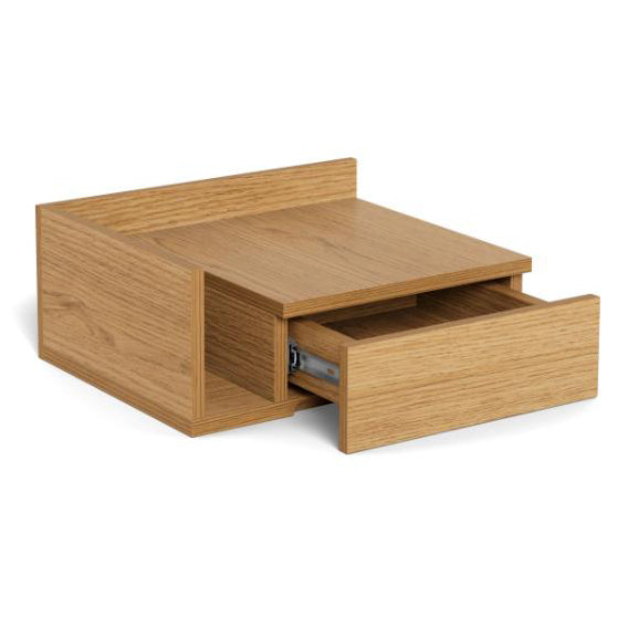 Ashlan Wooden Bedside Wall Mount Table In Oak, Black Or White