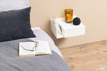 Load image into Gallery viewer, Ashlan Wooden Bedside Wall Mount Table In Oak, Black Or White
