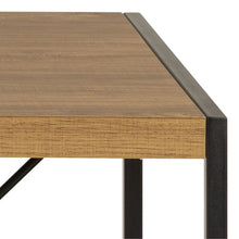 Load image into Gallery viewer, Wooden table with metal legs on a white background
