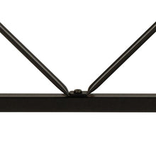Load image into Gallery viewer, Close-up detail of a black metal frame structure, showing two angled vertical bars meeting a horizontal bar at a central joint against a white background.
