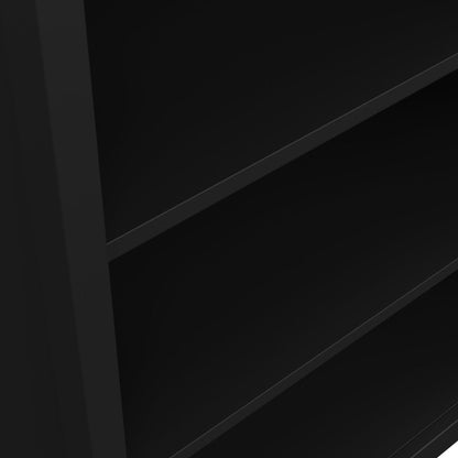 Close-up of the black shelves on the Barcelona wooden bookcase