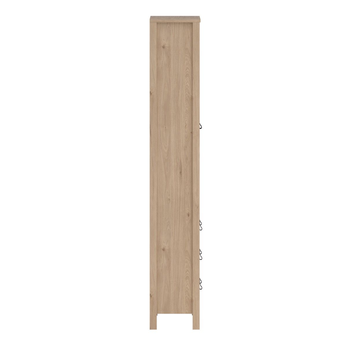 A tall, narrow wooden Barcelona cabinet in a light natural oak finish, shown from the side on a plain white background.