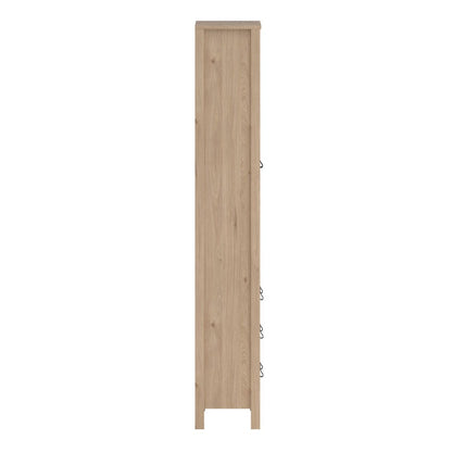 A tall, narrow wooden Barcelona cabinet in a light natural oak finish, shown from the side on a plain white background.