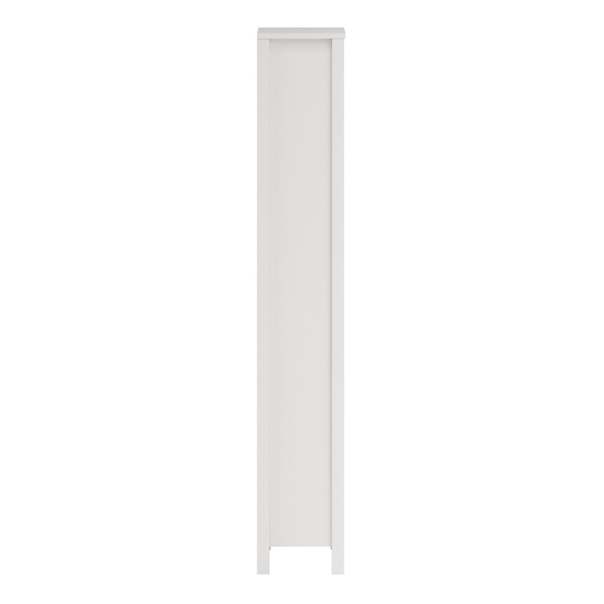 A tall, narrow white Barcelona cabinet or shelf with a simple rectangular design, shown against a plain white background.