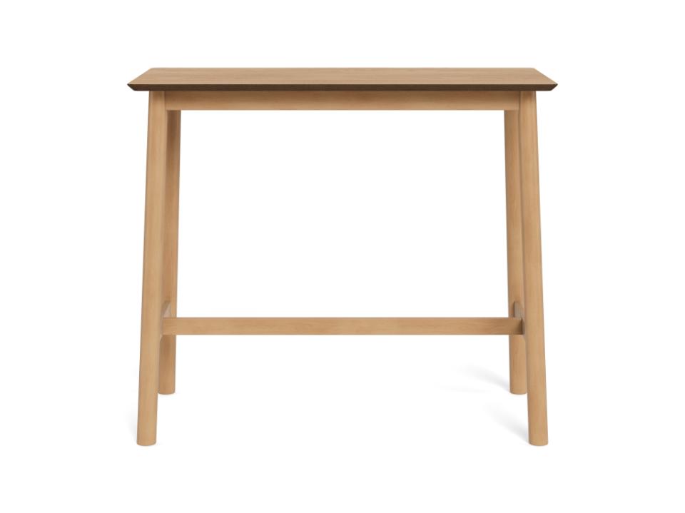 Barlow Bar Table Brown Oiled Oak With Footrest Modern Kitchen Dining 120x60x105 cm