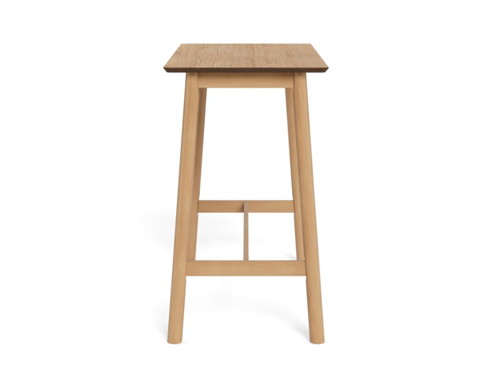 Barlow Bar Table Brown Oiled Oak With Footrest Modern Kitchen Dining 120x60x105 cm