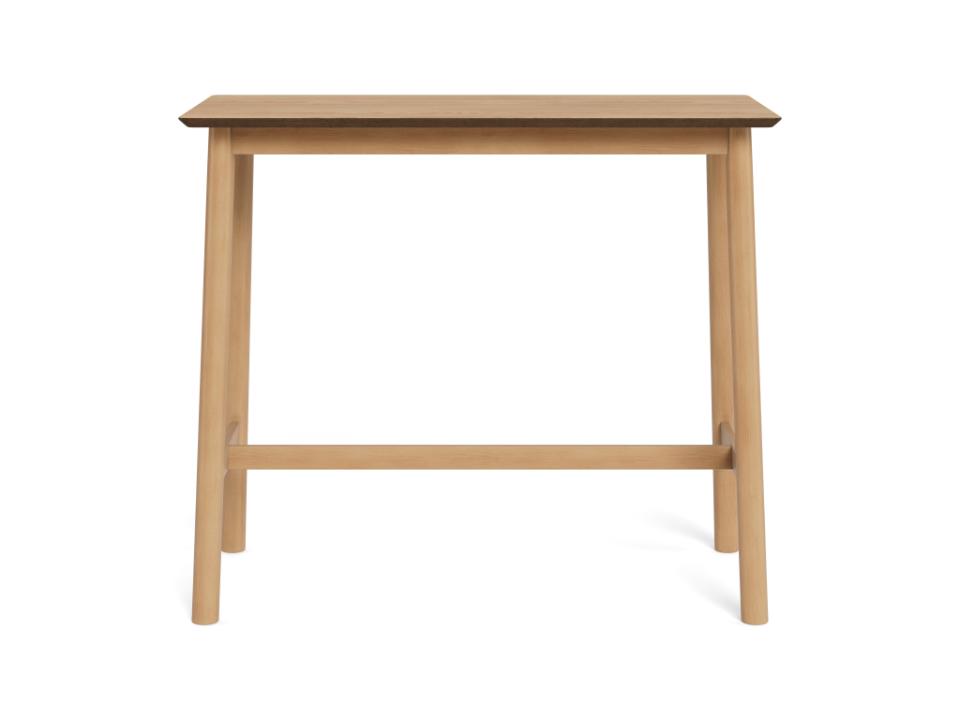 Barlow Bar Table Brown Oiled Oak With Footrest Modern Kitchen Dining 120x60x105 cm
