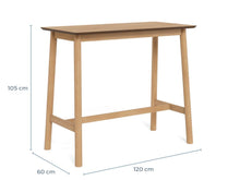 Load image into Gallery viewer, Barlow Bar Table Brown Oiled Oak With Footrest Modern Kitchen Dining 120x60x105 cm

