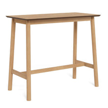 Load image into Gallery viewer, Barlow Bar Table Brown Oiled Oak With Footrest Modern Kitchen Dining 120x60x105 cm
