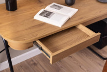 Load image into Gallery viewer, Blueton Oak Office Desk With 2 Drawers And Metal Frame 120cm
