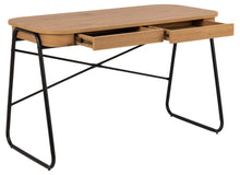 Load image into Gallery viewer, Blueton Oak Office Desk With 2 Drawers And Metal Frame 120cm
