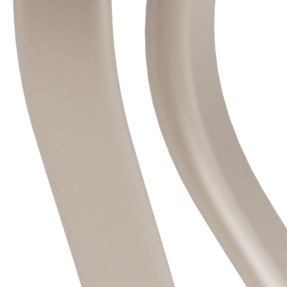 close up of the grey metal legs from a Bristol dining table