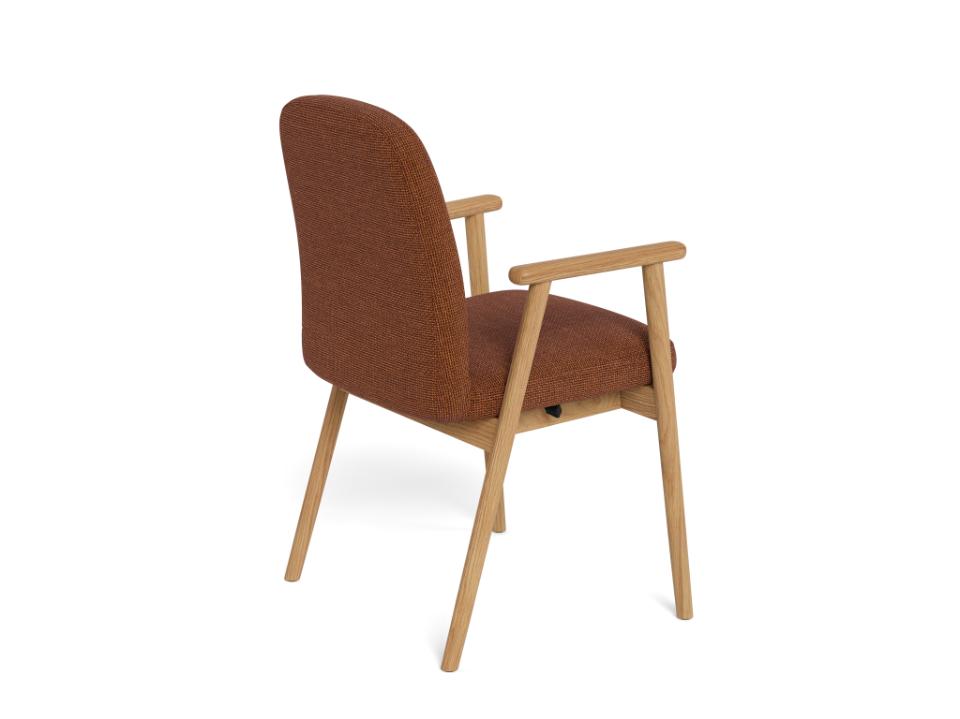 Calvin Terracotta Recliner Fabric Dining Chair With Oak Legs, Set Of 2