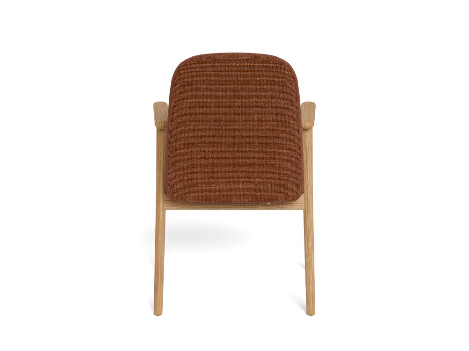 Calvin Terracotta Recliner Fabric Dining Chair With Oak Legs, Set Of 2