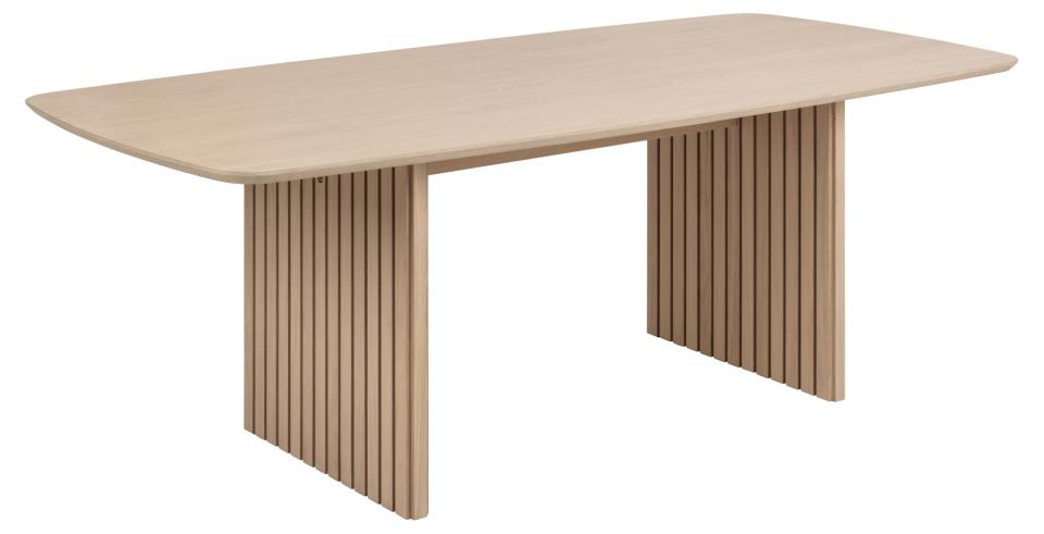 Christo Lamella Rectangular White Oak Dining Table Spacious 220cm x 105cm Top