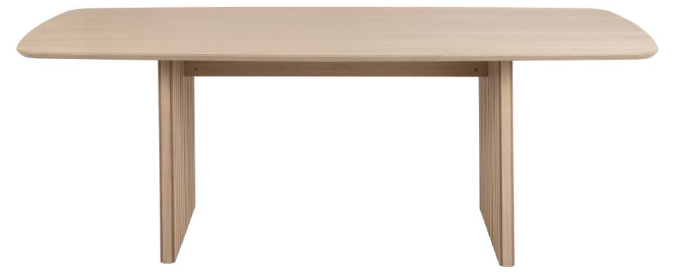 Beige wooden table on a white background