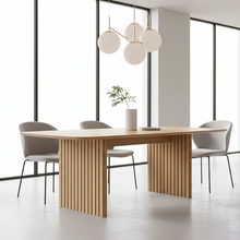 Load image into Gallery viewer, Christo Lamella Rectangular Oak Dining Table Spacious 220cm x 105cm Top
