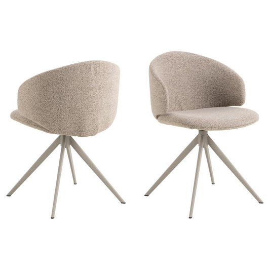 Ella Monza Fabric Swivel Dining Chair With Metal Legs