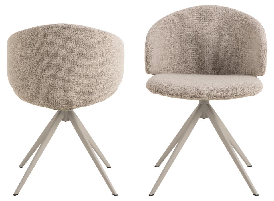 Ella Monza Fabric Swivel Dining Chair With Metal Legs