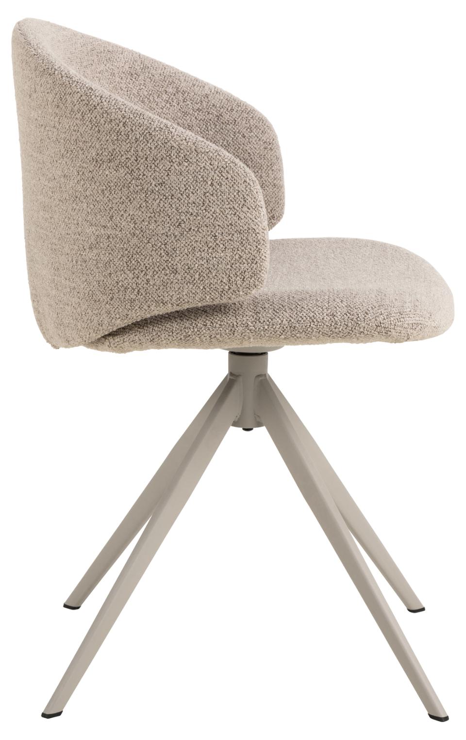Ella Monza Fabric Swivel Dining Chair With Metal Legs