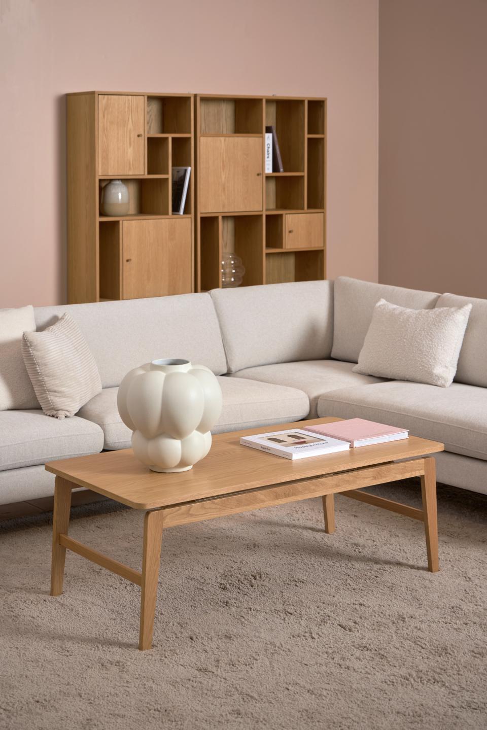 Essex Rectangular Oak Coffee Table Large Modern Furniture 120cm