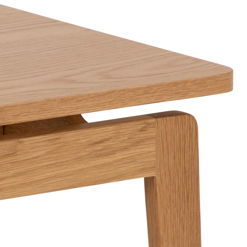 Essex Square Oak Coffee Table Spacious Designer Furniture 80cm