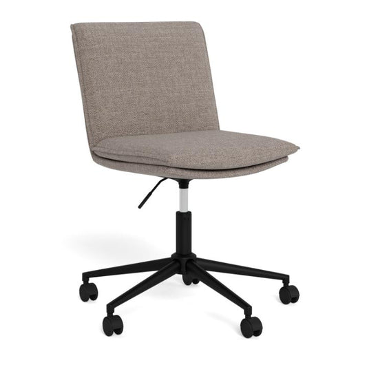 Flynn Fabric Home Office Desk Beige Chair Brake Castors, Gas lift And Swivel
