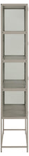 Load image into Gallery viewer, Seaford Grey Display Cabinet With 2 Glass Doors, 4 Shelves And A Solid Metal Frame Tall 77x35x186cm
