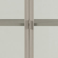 Load image into Gallery viewer, Seaford Grey Display Cabinet With 2 Glass Doors, 4 Shelves And A Solid Metal Frame Tall 77x35x186cm
