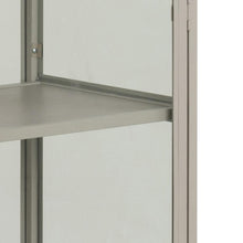 Load image into Gallery viewer, Seaford Grey Display Cabinet With 2 Glass Doors, 4 Shelves And A Solid Metal Frame Tall 77x35x186cm

