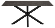 Load image into Gallery viewer, Heaven Rectangle Ceramic Dining Table In Black With Solid Metal Base 160x90cm
